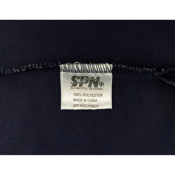 SPN Slo Pitch National Championship Pullover Jersey Navy Red Mens XL 1/4 Zip‎ - Picture 7 of 12